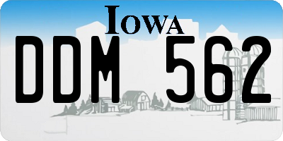 IA license plate DDM562