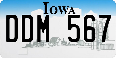 IA license plate DDM567