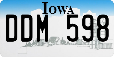 IA license plate DDM598