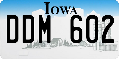 IA license plate DDM602
