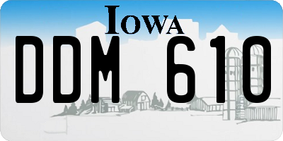 IA license plate DDM610