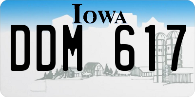 IA license plate DDM617