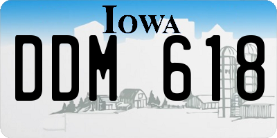 IA license plate DDM618