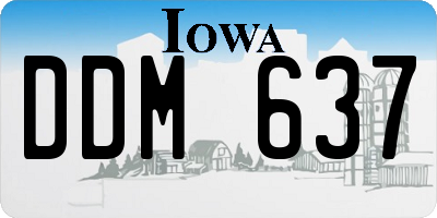 IA license plate DDM637