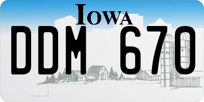 IA license plate DDM670