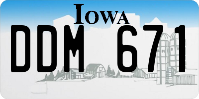 IA license plate DDM671