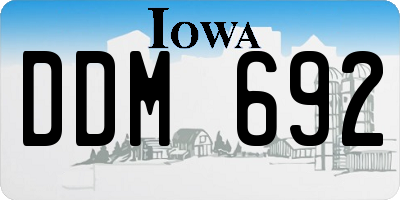 IA license plate DDM692