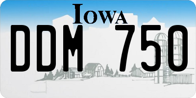 IA license plate DDM750