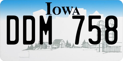 IA license plate DDM758