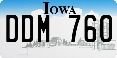 IA license plate DDM760