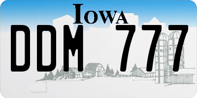 IA license plate DDM777