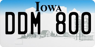 IA license plate DDM800
