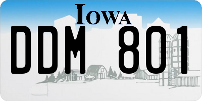 IA license plate DDM801