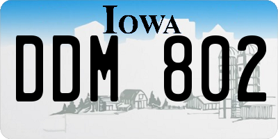 IA license plate DDM802