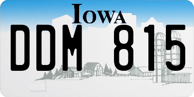IA license plate DDM815