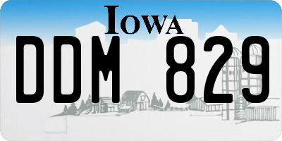 IA license plate DDM829