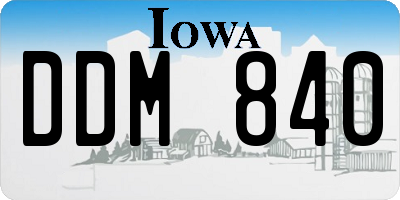 IA license plate DDM840