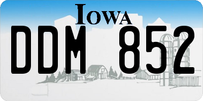 IA license plate DDM852