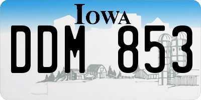 IA license plate DDM853