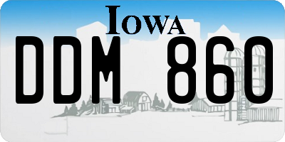 IA license plate DDM860