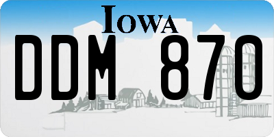IA license plate DDM870