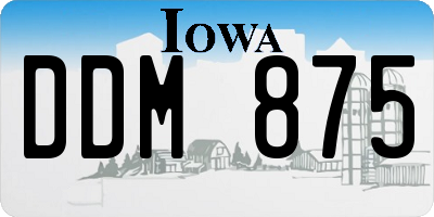 IA license plate DDM875