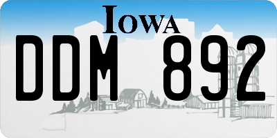 IA license plate DDM892