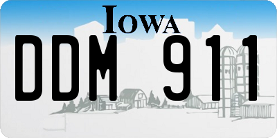 IA license plate DDM911