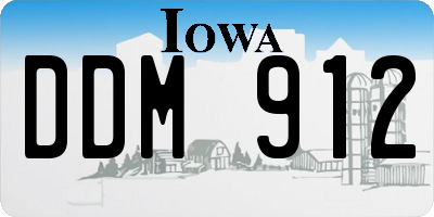 IA license plate DDM912