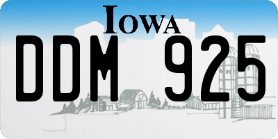 IA license plate DDM925