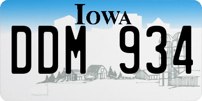 IA license plate DDM934