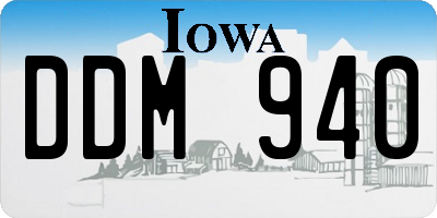 IA license plate DDM940
