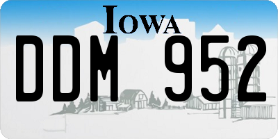 IA license plate DDM952