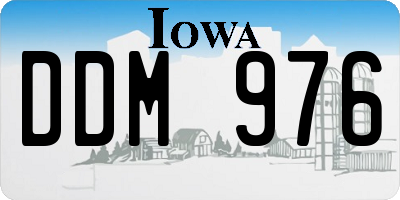 IA license plate DDM976