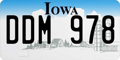IA license plate DDM978