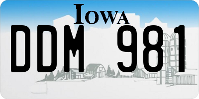 IA license plate DDM981