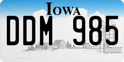IA license plate DDM985