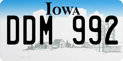 IA license plate DDM992