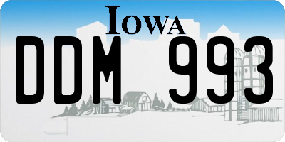 IA license plate DDM993