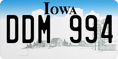 IA license plate DDM994