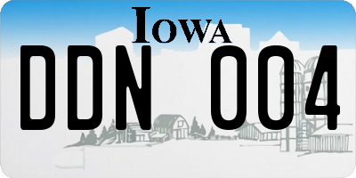 IA license plate DDN004