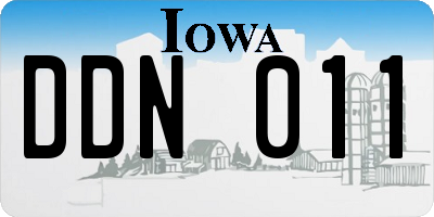 IA license plate DDN011