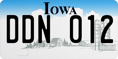 IA license plate DDN012