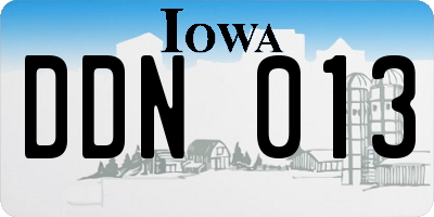 IA license plate DDN013