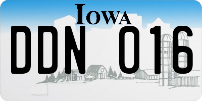 IA license plate DDN016