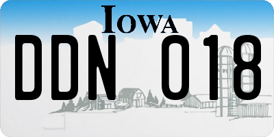 IA license plate DDN018