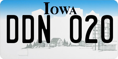 IA license plate DDN020