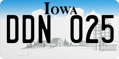 IA license plate DDN025