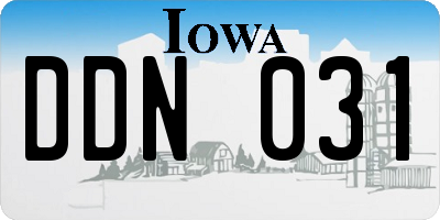 IA license plate DDN031