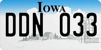 IA license plate DDN033